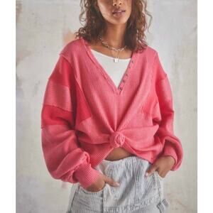 FREE PEOPLE We The Free Callisto Henley in Hot Berry